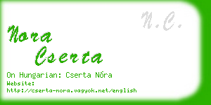 nora cserta business card